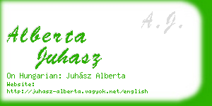 alberta juhasz business card